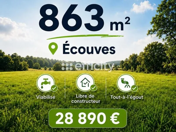 Terrain 863 m² Ecouves