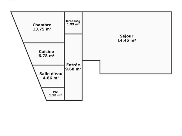 Appartement 53m² Paris 15éme à rénover