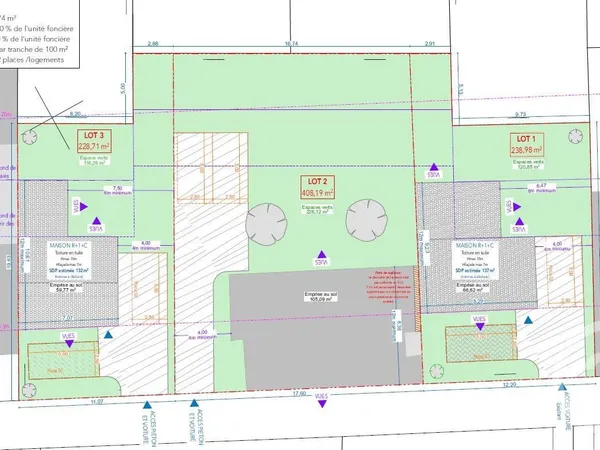 Terrain 408 m²