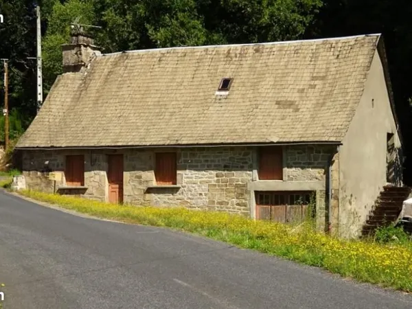 Maison en pierres à rénover avec grand terrain et bois