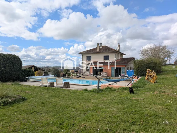 Maison 167m² performante (DPE C) sur les hauteurs avec piscine au sel et terrain 1,7 Ha