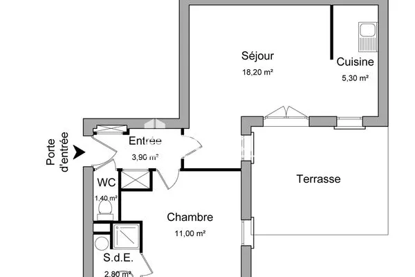 Appartement 2 pièces 41 m²