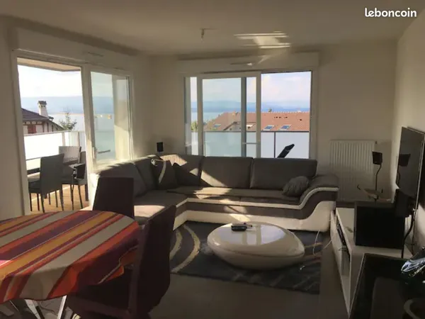 T3 meublé 66 m² avec grande terrasse, vue lac, garage - Hauts d'Évian