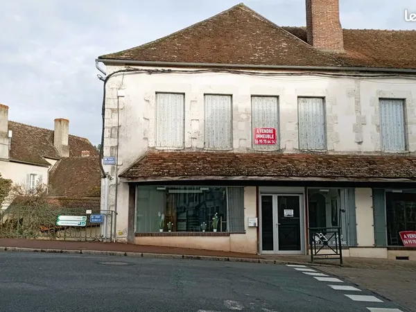 Briare centre- Immeuble 296 m² avec partie commerciale, appartement et cour sur rivière - 125 000 ur