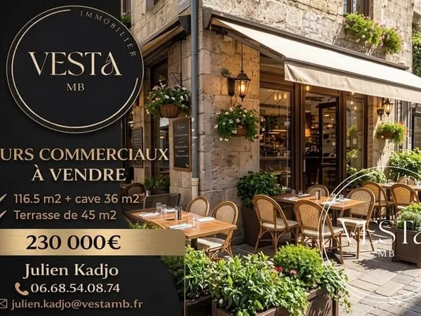 Murs commerciaux de 116,5 m 2 (terrasse, cave, parking) - Secteu