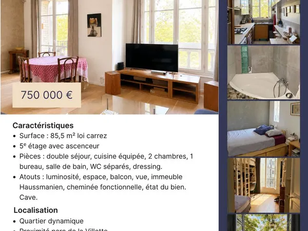 Appartement - 4 pièces - 85,5 m2 - Étage 5/7