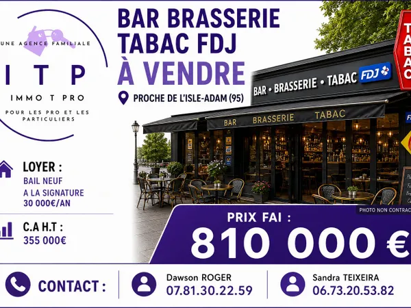 MAGNIFIQUE BAR BRASSERIE TABAC FDJ DANS UNE VILLE RECHERCHEE DU