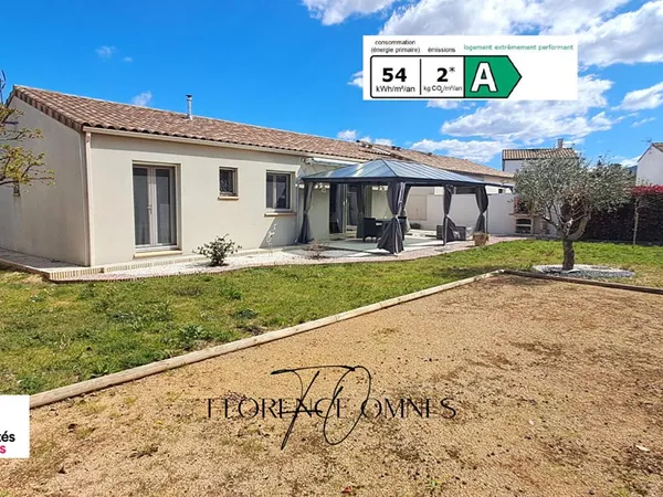 Maison plain-pied 98m2 - 2 chambres + bureau - jardin - Garage - aucun travaux - DPE A
