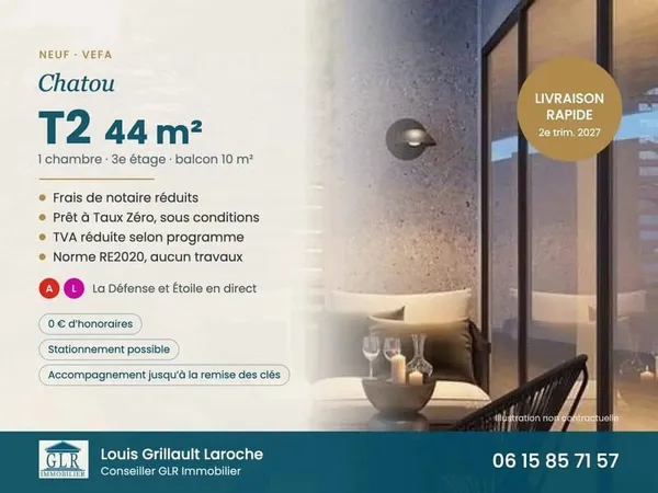 Appartement 2 pièces 44 m²