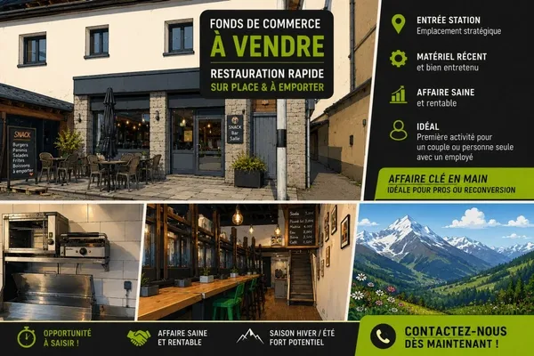 Fonds de commerce 2 pièces