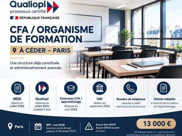 CFA + ACTION DE FORMATION => QUALIOPI NDA UAI - paris - 13 000