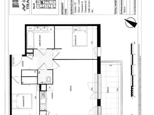 appartement T3 sur L'Union