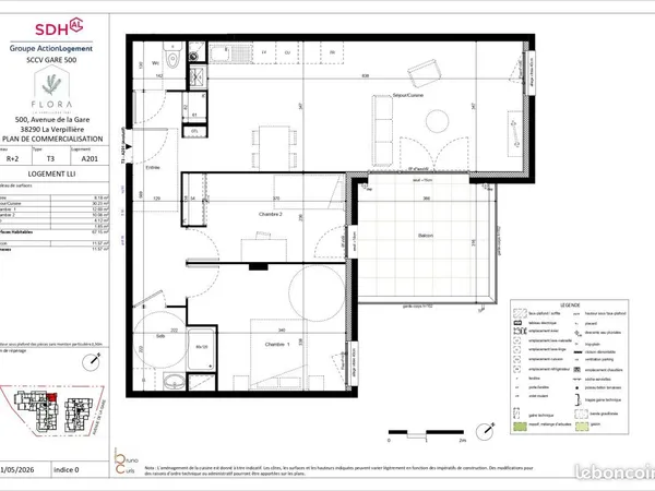 Appartement 3 pièces 67 m²