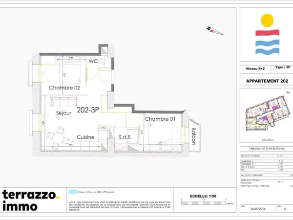 Appartement 3 pièces 40 m²