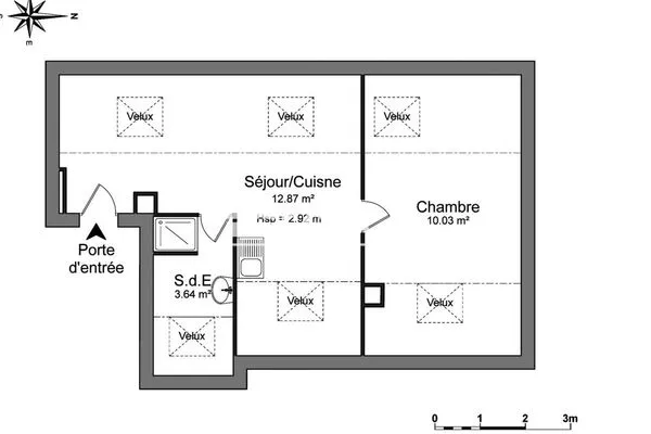 Appartement meublé 1 pièce 27 m²