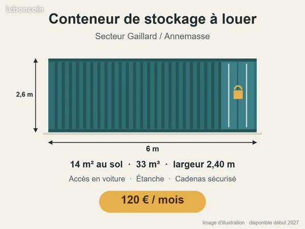 Conteneur de stockage 14 m² - Gaillard / Annemasse
