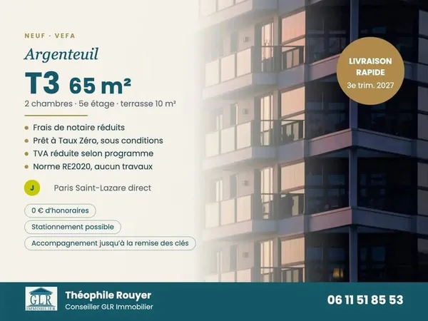 Appartement 3 pièces 65 m²