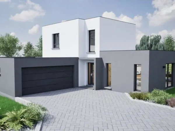 Maison neuve à toit plat sur 700m² de terrain