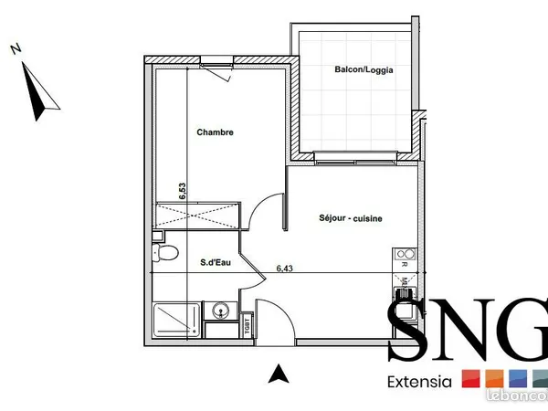 Appartement 2 pièces 33 m²