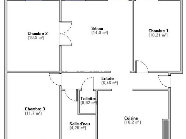 Double séjour, 2 chambres, faibles charges, calme