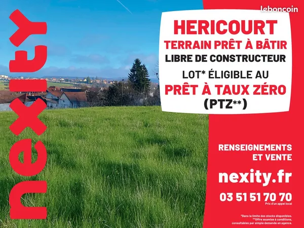 Terrain à Héricourt, de 697 m2, viabilisé et libre de constructeur
