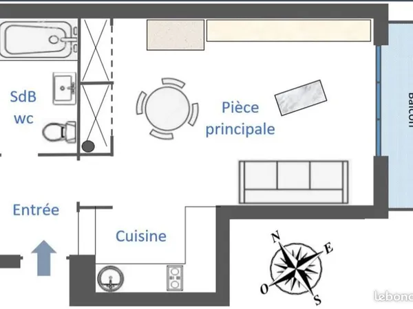 Appartement : 1 pièce 29,27 m2 : Etage 2/5