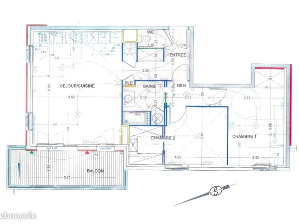 Location meublée appartement T3 Brignais 66 m²