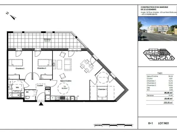 Appartement 4 pièces 86 m²