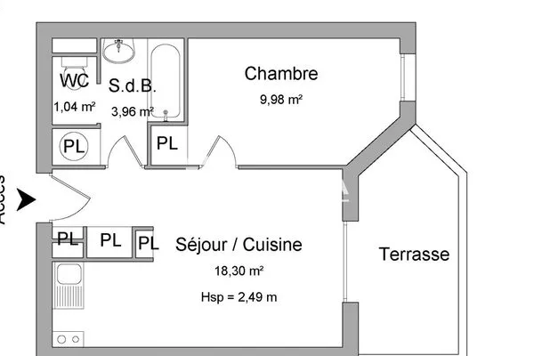 Appartement 2 pièces 33 m²
