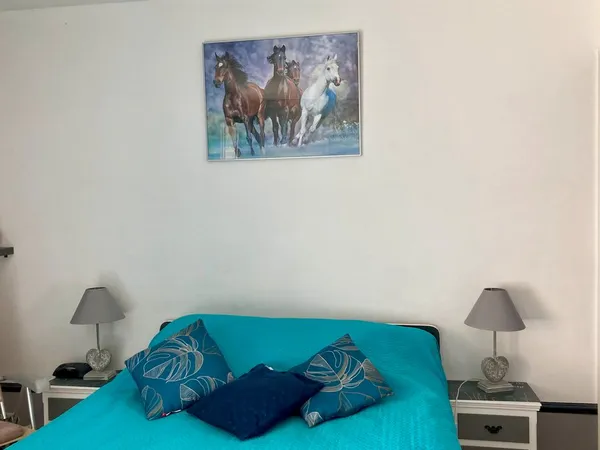 Studio lumineux vue sur parc avec balcon et wifi