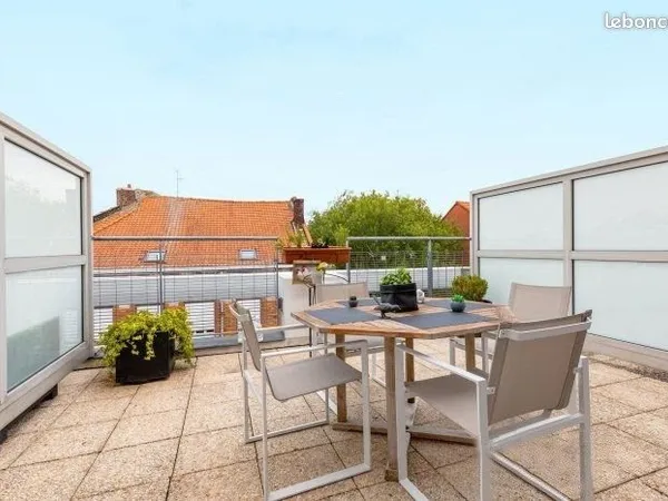 Location meublée appartement 2 pièces Tourcoing centre avec grande terrasse