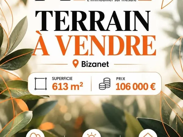 Terrain constructible 613 m²