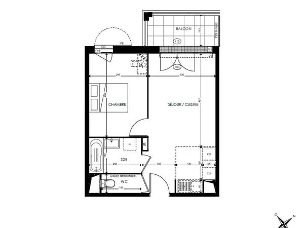 Appartement 2 pièces 41 m²