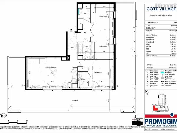 Appartement 4 pièces 82 m²