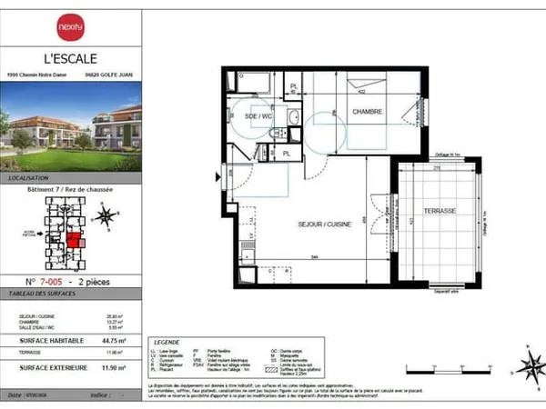 Appartement 2 pièces 44 m²