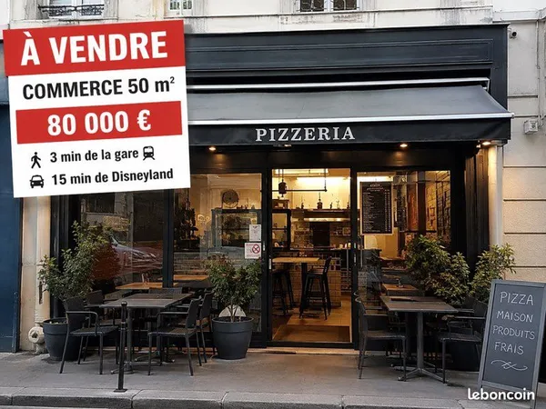 🔑 À VENDRE - COMMERCE 50 m² - 3 MIN DE LA GARE - 15 MIN DE DISNEYLAND