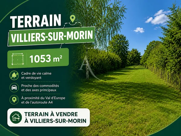 Terrain constructible de plus de 1 000 m² à Villiers-sur-Morin