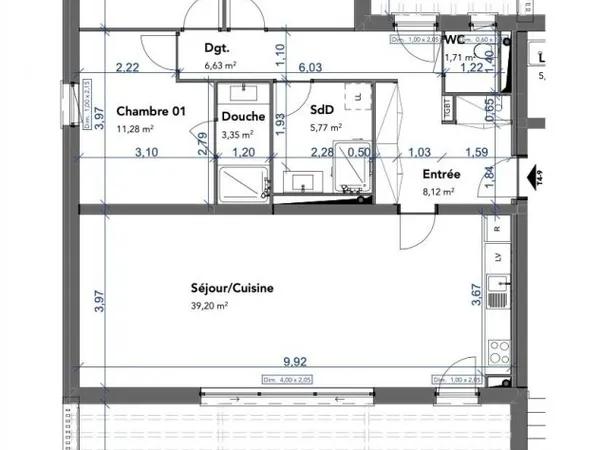 Appartement 4 pièces 101 m²
