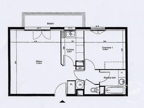 Appartement 2 pièces 52 m²