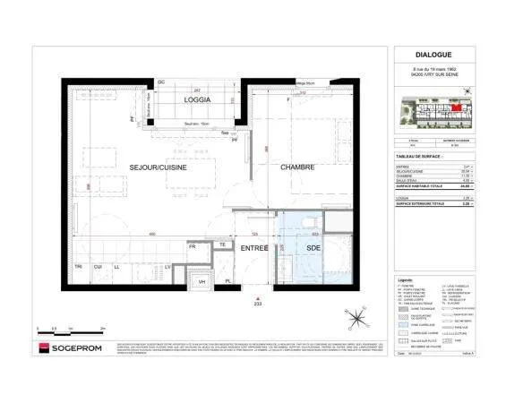 Appartement 2 pièces 44 m²