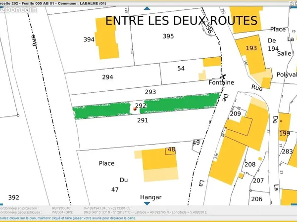Parcelle constructible Labalme 450m²
