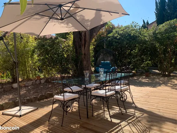 Appartement meublé, climatisé 2pièces terrasse, jardin, parking à 10mn d'Aix