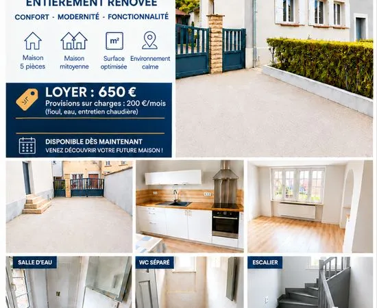Maison mitoyenne à louer