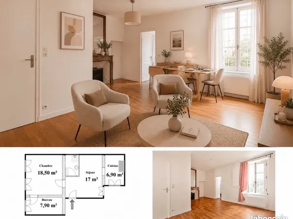 Appartement vide 54m2 / 2 pièces Versailles Saint-Louis