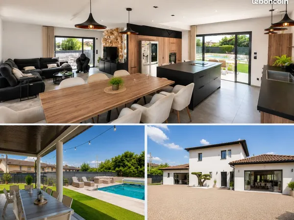 Maison contemporaine 200m2 avec piscine + terrain 1230 m2