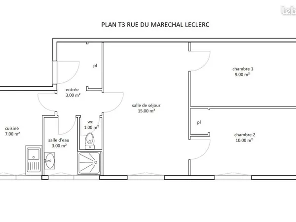Appartement 3 pièces 47 m²