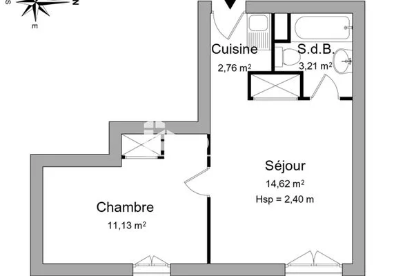 Appartement meublé 2 pièces 32 m²