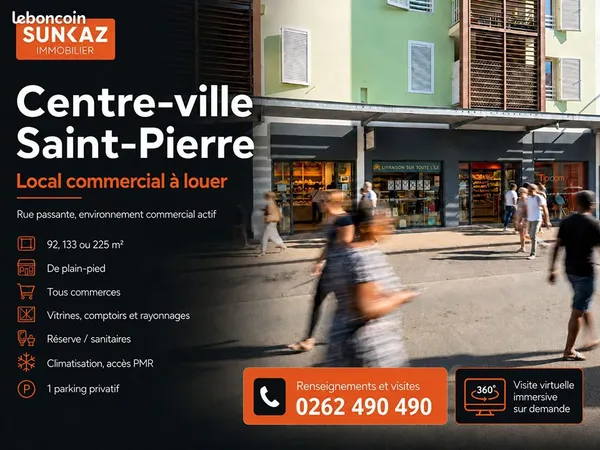 Local commercial 92 m² Saint-Pierre