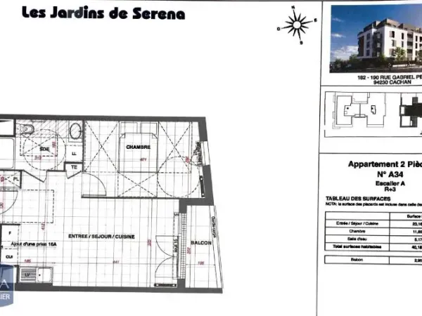 Appartement 2 pièces 40 m²