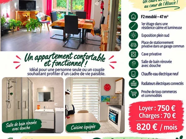 Particulier - Location meublé 2 pièces